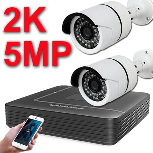 5.0MP cctv Security Camera System 4ch AHD dvr nvr Video Recorder infrared night vision I-CUT 2k Surveillance Kit phone remote