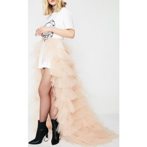 Overlay Tutu Maxi Skirt Layered Tulle Ruffled Detachable Overskirt for Gown Peach Tulle Long Wedding Overskirts Custom Made
