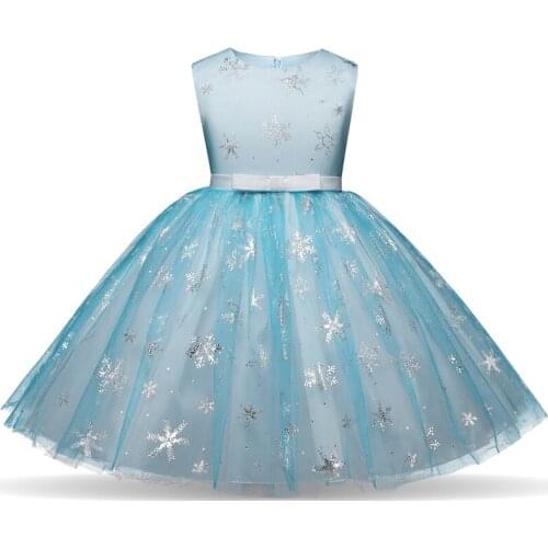 3- 10 Years Fancy Princess Dresses For Wedding Halloween Party Costume Kids Party Birthday Dress Girls Holiday Snowflake Clothes
