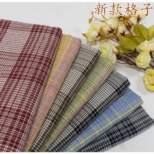 New multi color pastoral style sub fabric spring summer autumn cheongsam shirt plaid fabric fresh Plaid Cotton linen fabric