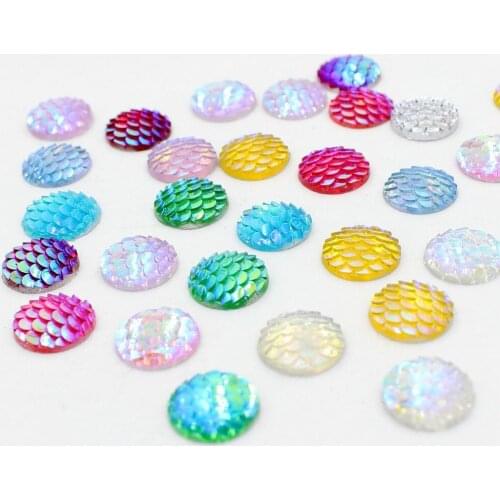 2018 New Hot 10mm 50pcs Multi AB Color Rhinestone Designed by Snake Scale Flatback Resin Round Cartoon Stone Beads
