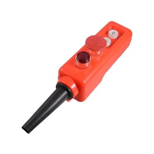 Hoist Red Lamp Mushroom Up Down Push Button Switch Pendant Control Station 24V