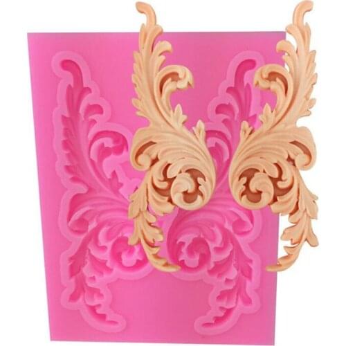 Baroque Relief Border Silicone Mold 3D Frame Cupcake Topper Fondant Cake Decorating Tools Candy Chocolate Gumpaste Moulds