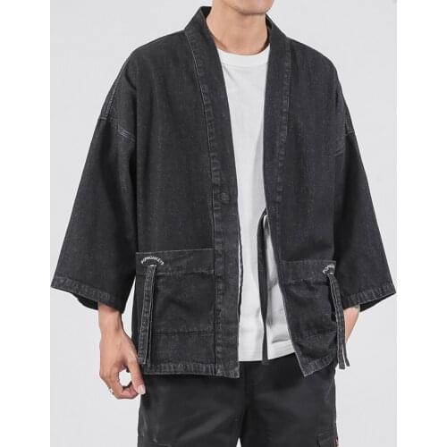 Chinese Style Embroidery Shirts Hanfu Blouse Japanese Harajuku Casual Denim Jackets Coats Hip Hop Shanghai Tang Suit KK3546