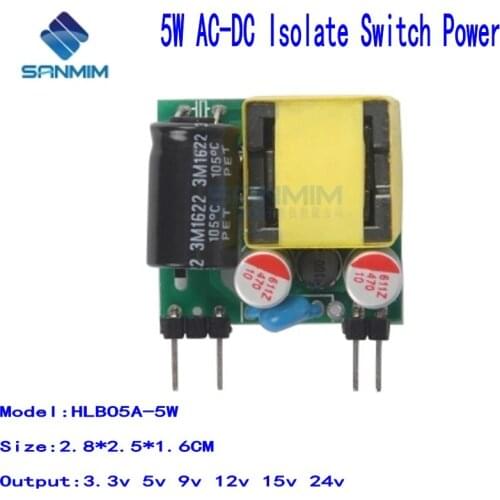 SANMIM AC220V to 24V 0.2A 5W Power supply Isolated switching power supply module 220V to 24V HLB05A-5W L1566