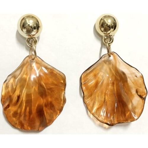 New Korean Long Leaf Earrings for Women Girls Big Brown Leaves Earrings Statement Fashion Jewelry For gifts