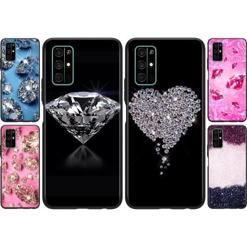 Silicone Cover Luxury Diamond Love For Huawei Honor 30i 10X 30S 9A 9S 9X 30 9C 20 20S V20 10i 10 7C Pro Lite Phone Case