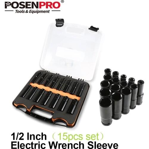 Standard 8~22mm Socket Wrench Set Tool 1/2" Drive Adapter Spanner Converter Reducer Electric Impact Wrench Socket Sets