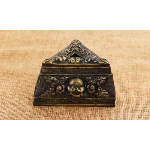 Tibetan Tantric Buddhist supplies Nepal pure copper manual fine gold down the pestle The base protection house