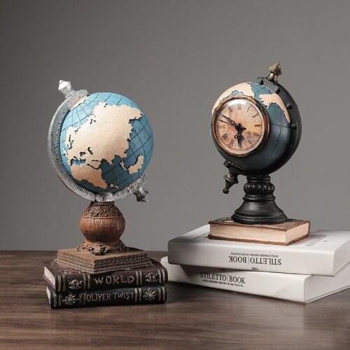 European Retro Globe Resin Decoration Home Livingroom Table Furnishings Accessories Cabinet Bookshelf Bookcase Ornaments Crafts