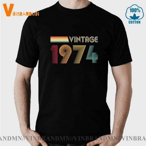 Vintage 1974 T shirt men Retro Born in 1974 T-shirt male Legendary 1974 Birth Year Tee Father Birthday gift tee shirt