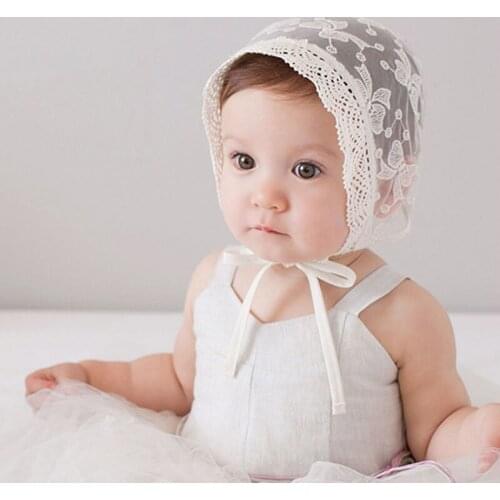 Yundfly Nordic Vintage Girl Lace Beanie Hat Kids Princess Summer Sun Bonnet Caps Butterfly Hats Headwear Photography Props