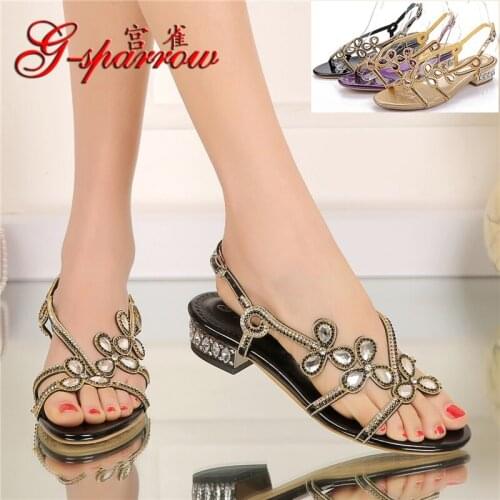 2018 Summer High Quality Sexy Womens Shoes Leather Chunky Heel Peep Toe Comfort Sandals Casual