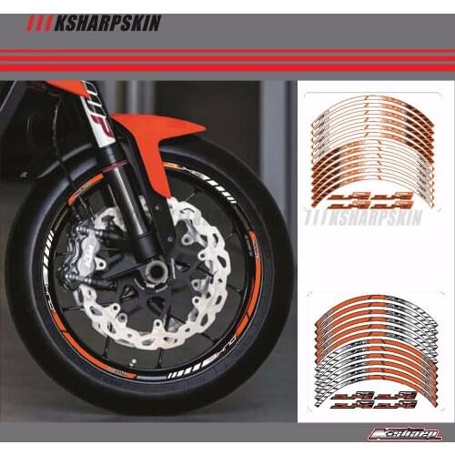 12 X Thick Edge Outer Rim Sticker Stripe Wheel Decals For all KTM DUKE790 DUKE 790 2017 2018