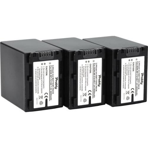 3PCS/LOT 4650mAh NP-FV100 FV100 Battery / Batteries for Sony NP-FV30 NP-FV50 NP-FV70 SX83E SX63E FREE SHIPPING