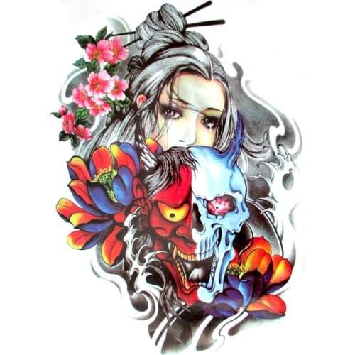 34x48cm Large full back Skull devil Waterproof Temporary Tattoo Stickers Fake Tattoo Sexy Dangerous Sexy Skull 3D Tattoo