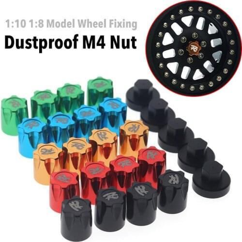 4PCS Remote Control Car Wheel Nut Wheel Center Cap Dustproof M4 Nut With Installation Tool RC Car Part For TRX4 SCX10 90046 D90