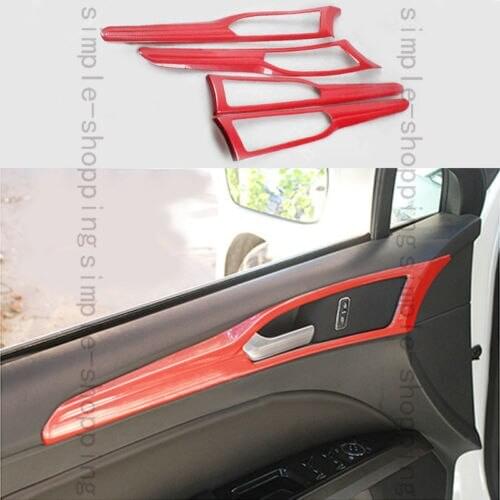 4x Inner Door Handle Bowls Frame Stripe Cover Trim For Ford Fusion Mondeo 13-15