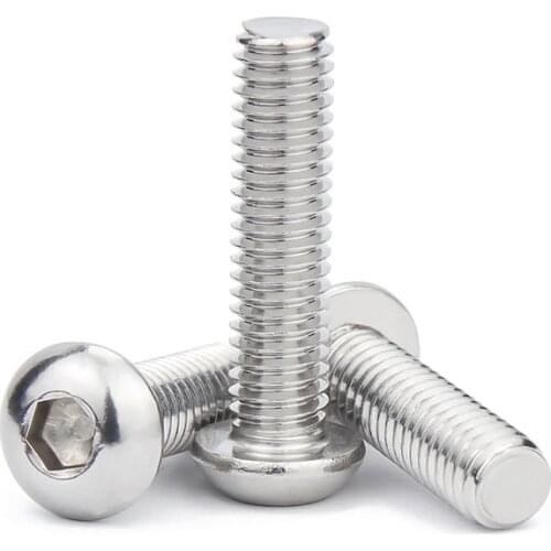 50pcs US Coarse Thread 304 stainless steel Allen Hex Hexagon Socket Button Head Screw Bolt ISO7380 UNC 2#-56 4#-40 6#-32 8#-32
