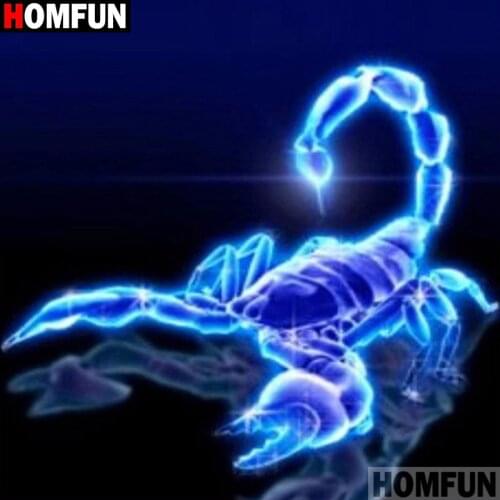 HOMFUN Full Square/Round Drill 5D DIY Diamond Painting "Animal scorpion" 3D Diamond Embroidery Cross Stitch Home Decor A19035