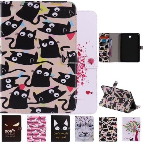 For Samsung Galaxy Tab A 8.0" 2015 Cover Cartoon luxury Folding Folio PU magnet Flip wallet Shell T350 T355 Tablet Case Stand