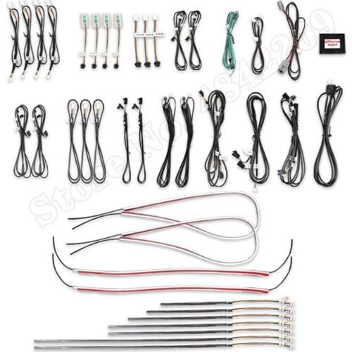 For Tesla MODEL 3 2021 Car Ambient Light Set Button Control Auto Decorative LED 64 colors Atmosphere Lamp illuminated Strip