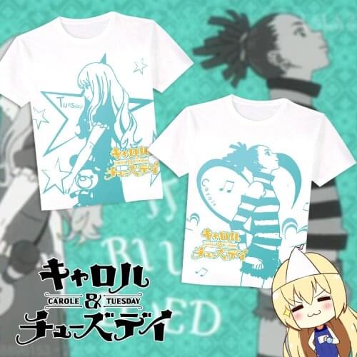 Anime carole tuesday cosplay T-shirt t shirt Cotton Men Tees tops