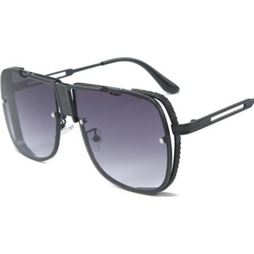 Classic Oversized Mens Sunglasses Luxury Brand Women Shades Sun Glasses Square Retro Oculos de sol Male UV400 Metal Eyewear