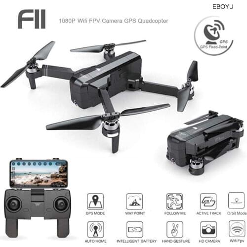 EBOYU SJR/C F11 GPS Drone 5G WiFi FPV 1080P HD Camera Brushless Motor Follow Me Gesture Orbit ModeSelfie RC Drone Quadcopter Toy