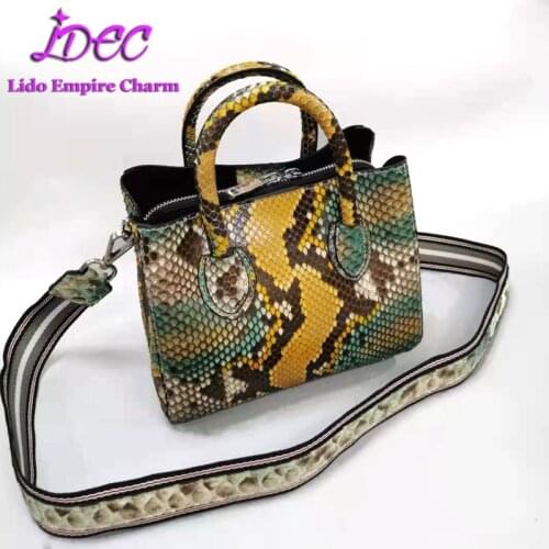 LDEC Brand 2021 New Arrival Lady Small Style Handbag Multicolor Python Skin Luxury Women Bags