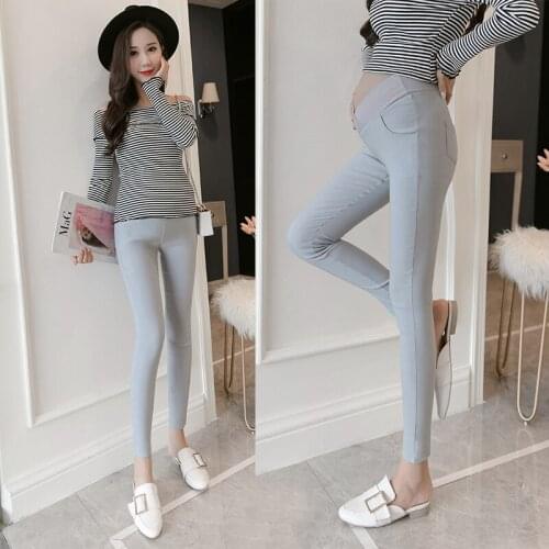 Spring Autumn Maternity Clothes Low Waist Maternity Leggings Pencil Pants Clothes For Pregnant Women Belly Support Pants