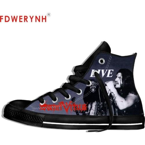 Mens Canvas Casual Shoes Saint Vitus Band Metal Music Customize Pattern Color High Top Lace Up Lightweight Footwear For Men