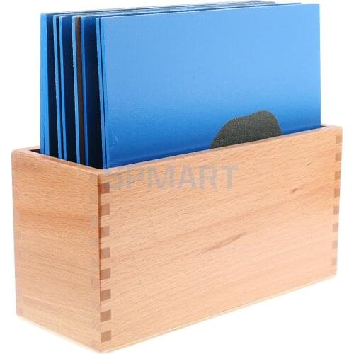 Montessori Sandpaper Geography Cards+Cabinet for Kids Preschool Learning Educational Toys