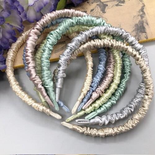 100 Real Silk Hair Head Hoop Fashion Headband for Women Girl Elastic Luxury Hair Accessories 19 Momme Hair Care