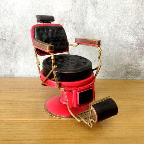 Barber Chair Vintage Ironwork Model Tin Retro Crafts Handmade Handicraft Decorations Gifts Nostalgic Iron Collection