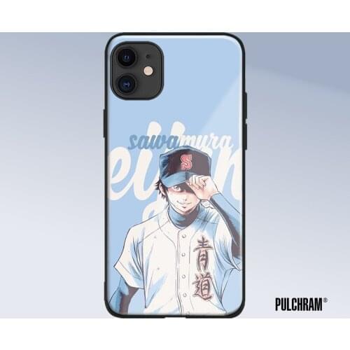 Sawamura Eijun Diamond no Ace glass phone case for iPhone 6 6s 7 8 x xr xs 11 pro max Samsung S note 8 9 10 20 Plus cover shell