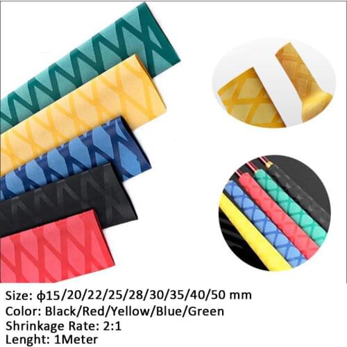 1Meter Φ15mm-Φ50mm Fishing Anti Slip Heat Shrink Tube For Rod DIY Electrical Insulation Heat Shrinkable Tubing Multiple Color