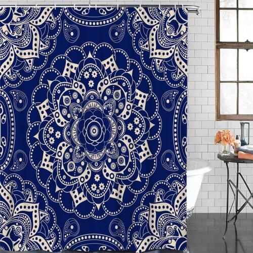 Flower Petals Round Leaves Shower Curtain Polyester Fabric Bathroom Home Decor Waterproof Shower Curtains with Hooks