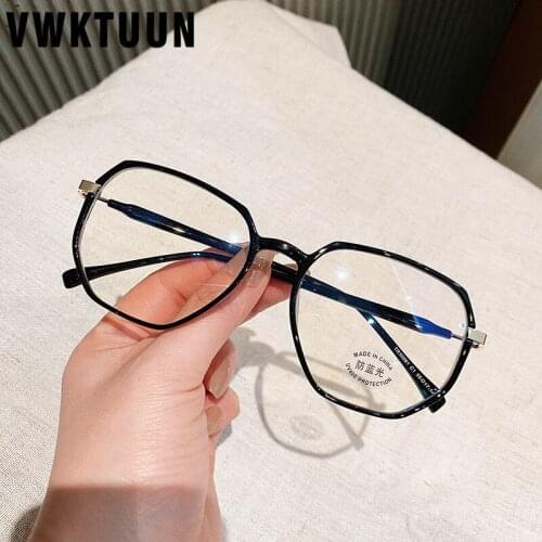 VWKTUUN TR90 Blue Light Blocking Glasses Irregular Optical Glasses Frame Women Men Oversized Reading Myopia Glasses Frames