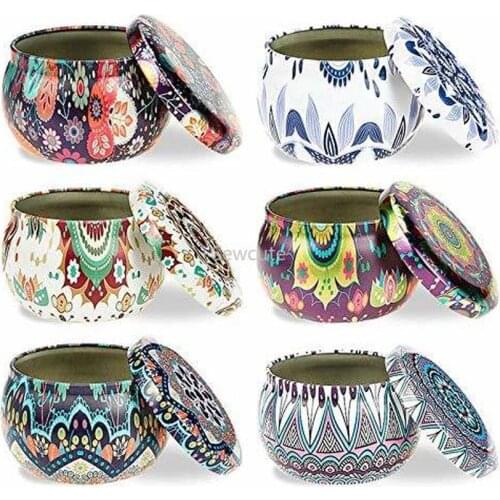 6 Pcs Candle Tin Jars DIY Candle Making kit Holder Storage case for Dry Storage Spices Camping Party Favor and Sweets Gifts