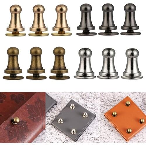 10Pcs/set Monk Head Nipple Rivet Sewing Leather Metal Crafts Solid Nail Screw Rivet DIY Bag Shoes Luggage Accessories Belt Rivet