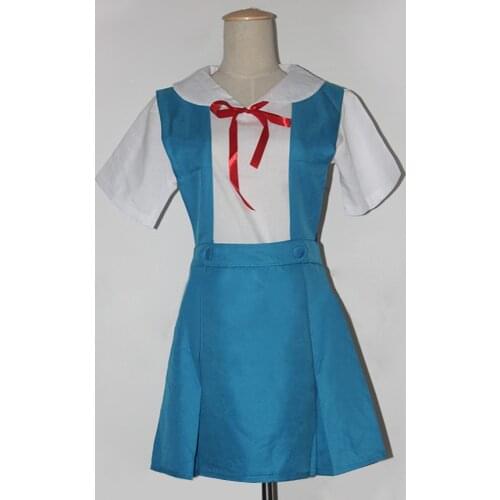 2pcs/Set Lady Halloween Cosplay Asuka Langley Soryu Tokyo Ayanami Rei Halloween Cosplay Costume School Uniform
