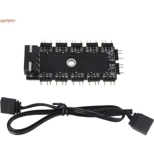 5V ARGB 12V RGB Hub 3Pin 1 to 11 Splitter Adapter with 3PIn 4 Pin RGB Extension