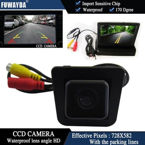 FUWAYDA Color CCD Car Rear View Camera for Mercedes-Benz S-Class S-Klasse GLK300 GLK350+4.3 Inch foldable LCD Monitor WATERPROOF