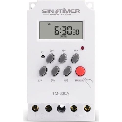 SINOTIMER TM630A Heavy Load 30a 230vac 7 Days Weekly Digital Electronic Lighting Timer With Mini Size And Direct Output Power