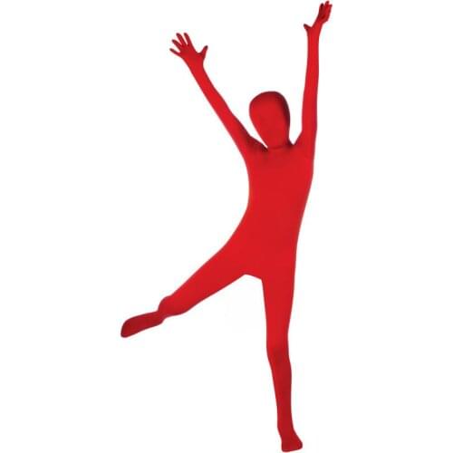 Kid Children Red Full Body Spandex Zentai Costume dancewear Unitard Bodysuit Catsuit leotard