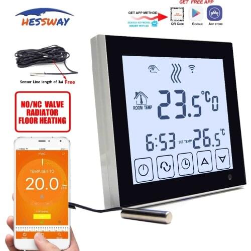HESSWAY APP Android,apple system Control 3A water floor heating thermostat WIFI for Dual sensor