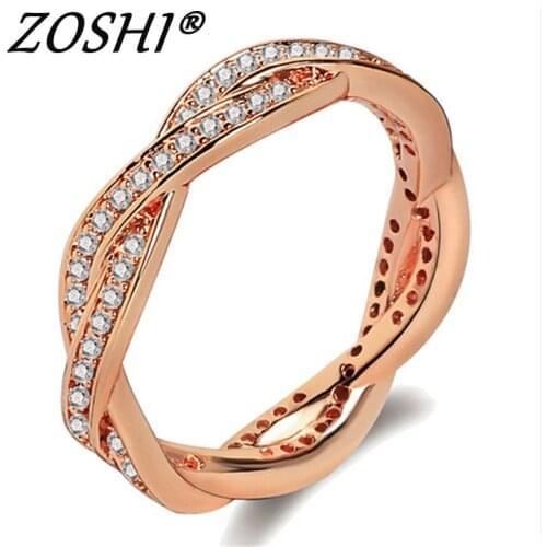 ZOSHI Monaco Design Luxury Statement Stackable Ring For Women Wedding Cubic Zircon Engagement Dubai Punk Bridal Top Finger Rings