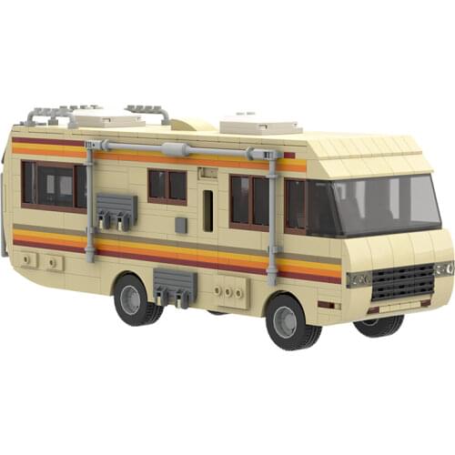 MOC 20606 High-Tech Vehicle Breaking Bad Building Blocks Classic Walter White Pinkman Cooking Lab RV Town Idea Toys For Children