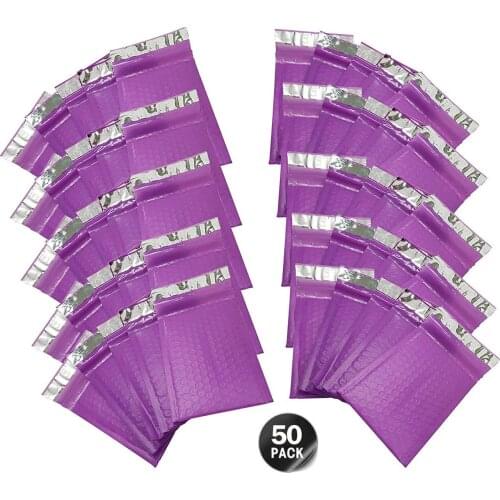 Mailing 50pcs purple Bubble Padded Shipping Envelopes for Mailing Gift Packaging Self Seal Courier Storage Bag Mail Shipment